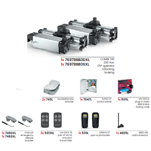 Fadini Combi 740 Kit for Pair of Swing Gates